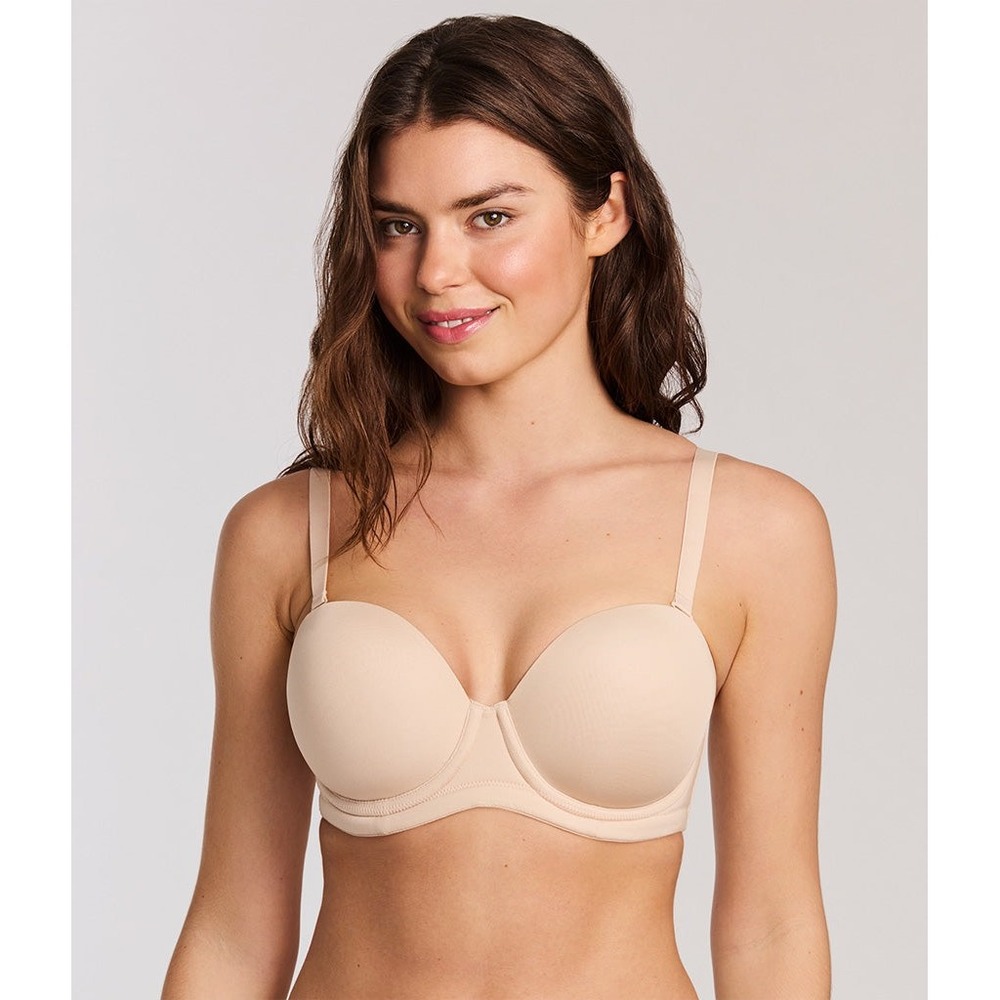 Wacoal Strapless Bra Womens 34DDD Beige Red Carpet Underwire 854119 Lingerie NEW